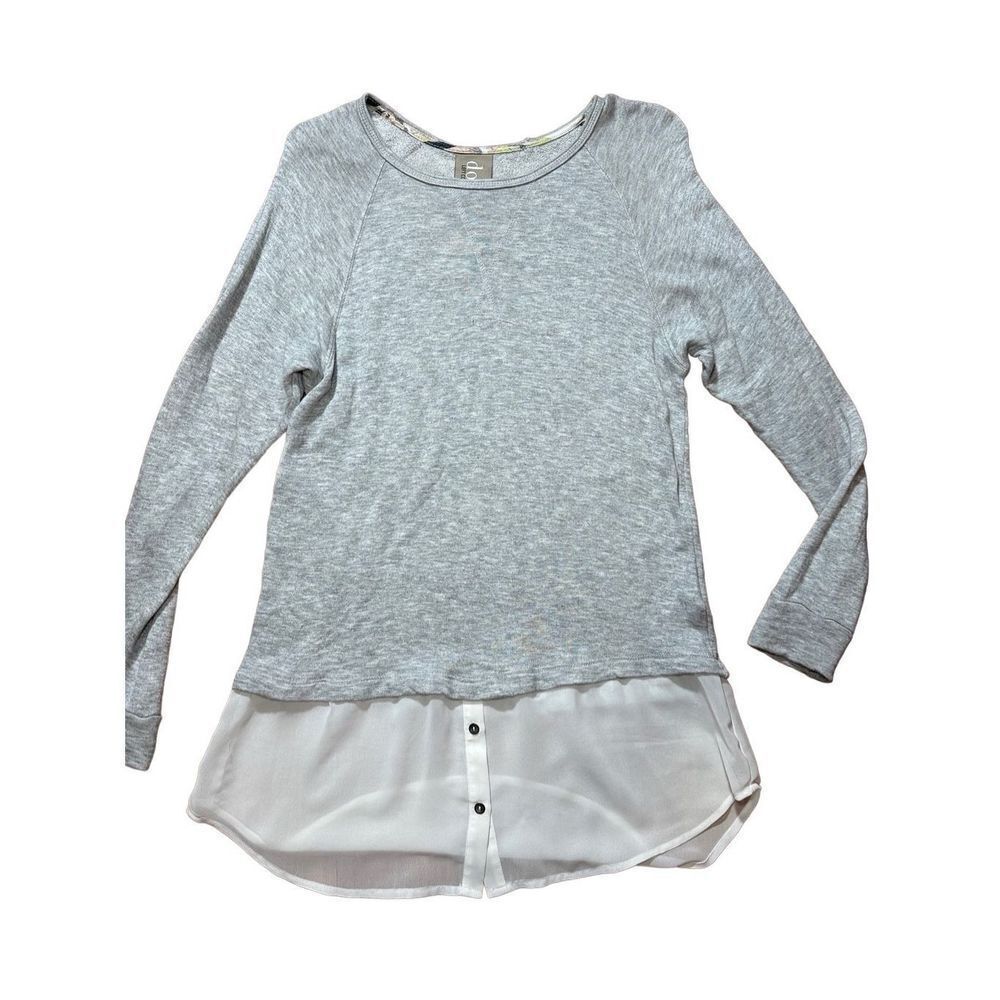 Dolan Left Coast Collection Tunic Top‎ Gray Chiffon Anthropologie Sz XS